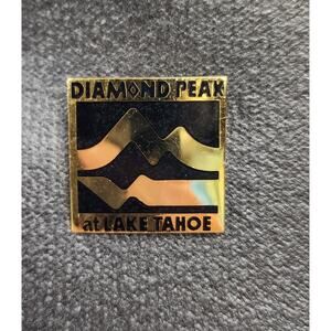 Vintage Ski Pin Diamond Peak at Lake Tahoe Black Gold